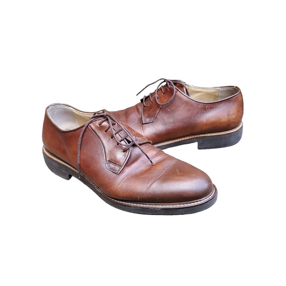 To Boot New York Brown Leather Lace Up Loafer Shoe Made in Italy Sz 8.5 - Picture 3 of 12